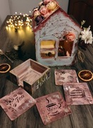 Zestaw podstawek handmade Shabby chic prezent