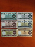 Polska, zestaw bony Pewex 1979r, 6 szt