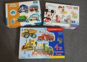#2 Zestaw puzzli - pojazdy, pociąg, Disney 3-12 elementów 