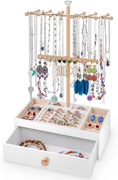 Teamkio Stojak Na Biżuterie Organizator 2 w 1, z szufladą Biały