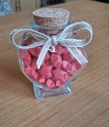 Butelka szklana serce gwiazdki z papieru