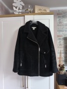 Klasyczny ponadczasowy kożuszek damski kożuch H&M czarny rozmiar XL 42