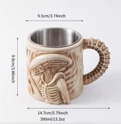 Kubek Xenomorph 3D – Nowoczesny Płaski Kubek do kawy
