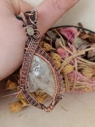 Cytryn Miedź Wisior Kamienie naturalne Rękodzieło 