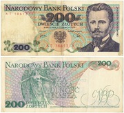 200 złotych zł 1979 rzadka seria AT 1861313 Szparło L6