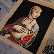 Obraz haft krzyżykowy Dama z gronostajem Leonardo da Vinci - rękodzieło