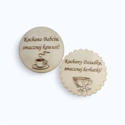 Zestaw 2 szt. Podkładka pod kubek grawer drewno Dzień Babci Dzień Dziadka