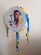 Zestaw Duża piniata piłka nożna piłkarz sport kij+imię 