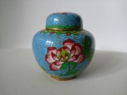 Bomboniera pojemnik z przykrywką emailia CLOISONNE 