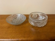 Dwie kryształowe misy ręcznie szlifowane Polska Huta Julia PRL vintage