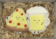 Ciasteczko lukrowane pizza i piwo