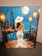 Obraz malowany na płótnie farbami akrylowym. Wys. 50cm szer 40 cm