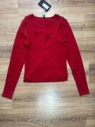 Czerwona bluzka ONLY r. M longsleeve prążek basic