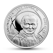 3 X Moneta srebrna 10 zł Kanonizacja Jana Pawła II plus folder