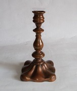 ŚWIECZNIK STOŁOWY FRAGET WARSZAWA MIEDŻ PLATER kon.19w. na KOMODĘ KOMINEK