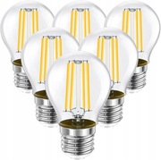 6X ŻARÓWKI FILAMENT LED 4W E27 CIEPŁA BIEL 2700K