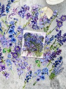 SCRAPBOOKING PAMIĘTNIK NAKLEJKI FIOLETOWE KWIATY 40 SZTUK