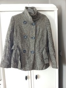 szary damski plaszcz ombre 44XXL jesienny zimowy zapinany na zime