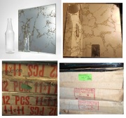 Org 56x płytki kafle 1970 USA Vintage Retro Miracle Mirrors GOLD VEIN