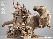 Lara Croft Trex T-rex Tomb Raider Diorama Figurka 62cm 1/6 Ręcznie Malowana