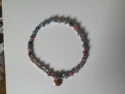 Bransoletka z mosiądzu pozłacana z agatami