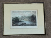 Rycina z 1829 r. Harleyford House, S. Owen & W.B. Cooke, oryginał, w ramie