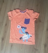 Pomarańczowy, bawełniany T-shirt, r.122