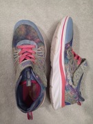 Kolorowe srebrne buty rzepy Skechers 36 w motyle