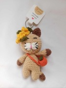 Kotek na szydełku, bryloczek, handmade 