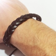 Piękna Mega elegancka bransoletka opaska skórzana czarna. Unisex, Nowa!