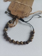 Bransoletka regulowana z kamieni naturalnych agat i hematyt 