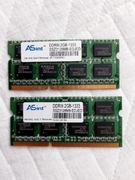 Para RAM DDR3 2x2 GB 1333 MHz SO-DIMM do laptopa - sprawne, testowane