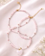 Biżuteria damska z kamieni naturalnych,kwarc różowy,rodochrozyt