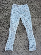 Missguided białe spodnie niebieskie kwiaty jeansy 40 L