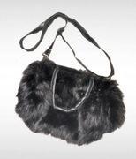 torebka czarna puchowa vintage