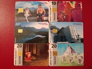 SZWAJCARIA karty telefoniczne chip 6 szt.