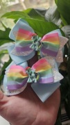 2szt spinki do włosów kokardki My Little Pony Kucyk Rainbow Dash handmade 