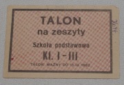Talon na zeszyty kl I-III