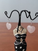 Kolczyki srebrne serduszka Kwarcowe