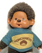 Oryginalna maskotka małpka Monchhichi wrotki 1974 Sekiguchi zabawka skate