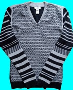 DIESEL klasyczny męski sweter pulower M L wełna alpaka czerń popiel