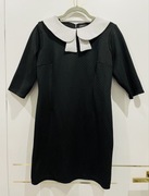 Sukienka czarna z szarym kołnierzykiem M/L
