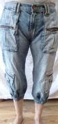 jeansy cargo marki USED Jeans r. 42 relaxed  y2k punk