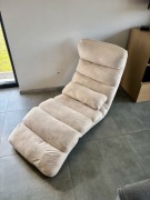 Składany fotel podłogowy beżowy Leżanka podłogowa