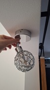 Lampa, spot-light, srebro + kryształ, jak nowy!