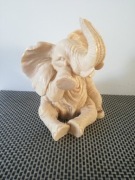 STARA PIĘKNA  RZEZBA SŁONIA  .SYMBOL SZCZĘŚCIA .....1300 GRAM !!