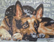 Obraz akrylowy ręcznie malowany Owczarek 40x50 cm