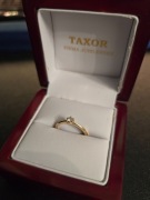 Pierścionek zaręczynowy złoty 1.45g złoto 585 diament brylant 0.10 ct