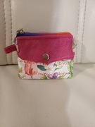 Nowy maly portfel na monety i karty "Wiosna" na zamek i nap, handmade