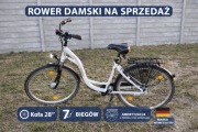 Rower miejski damski BBF 28", stan bdb, amortyzatory, oświetlenie